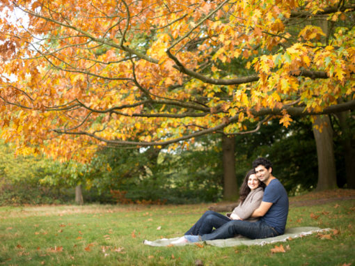 Autumnal colours couple photo shoot in London